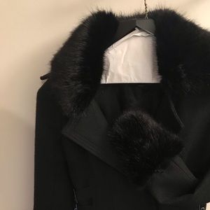 Bebe faux fur coat in black size XS 2-4